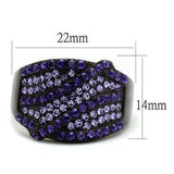 TK2551 - IP Black(Ion Plating) Stainless Steel Ring with Top Grade Crystal in Multi Color - Alamode - Flyclothing LLC