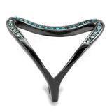 TK2557 - IP Light Black (IP Gun) Stainless Steel Ring with Top Grade Crystal in Multi Color - Alamode - Flyclothing LLC