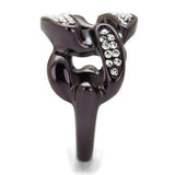 TK2558 - IP Dark Brown (IP coffee) Stainless Steel Ring with Top Grade Crystal in Clear - Alamode - Flyclothing LLC