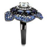 TK2559 - IP Light Black (IP Gun) Stainless Steel Ring with AAA Grade CZ in Clear - Alamode - Flyclothing LLC