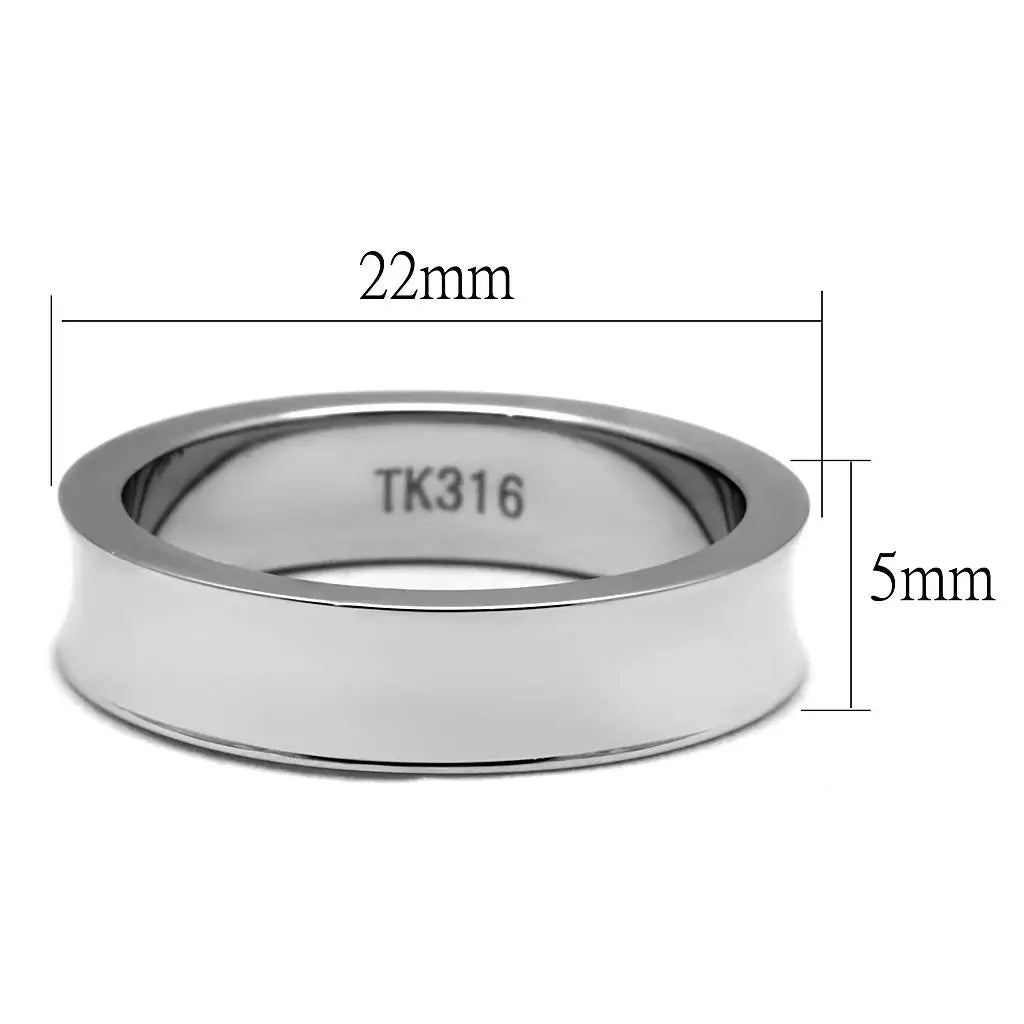 TK2561 - High polished (no plating) Stainless Steel Ring with No Stone - Alamode - Flyclothing LLC