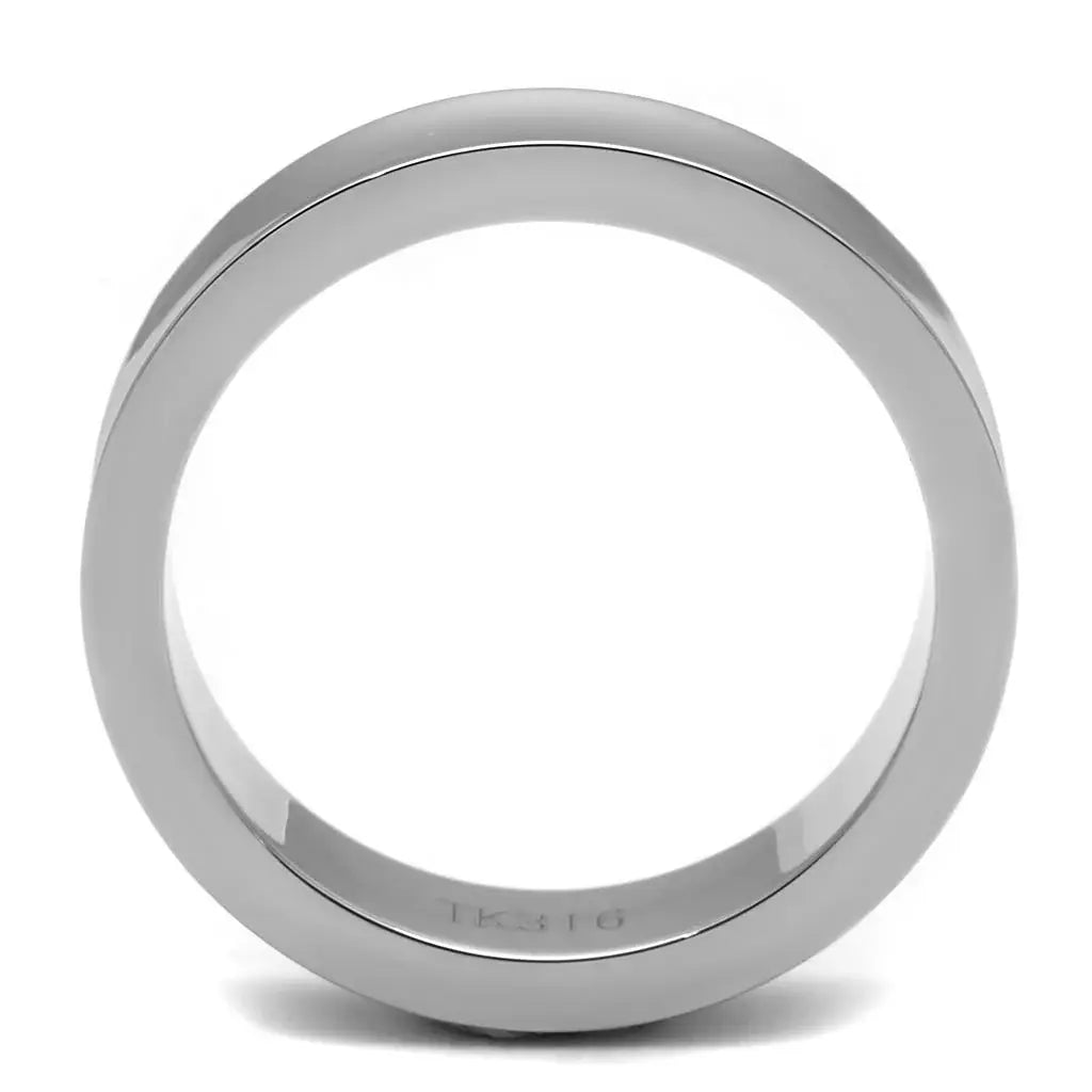 TK2561 - High polished (no plating) Stainless Steel Ring with No Stone - Alamode - Flyclothing LLC