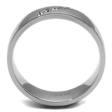 TK2564 - High polished (no plating) Stainless Steel Ring with Top Grade Crystal  in Clear - Alamode