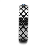 TK2565 - High polished (no plating) Stainless Steel Ring with Top Grade Crystal in Sea Blue - Alamode - Flyclothing LLC