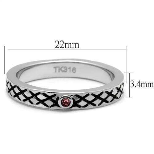 TK2566 - High polished (no plating) Stainless Steel Ring with Top Grade Crystal in Rose - Alamode - Flyclothing LLC