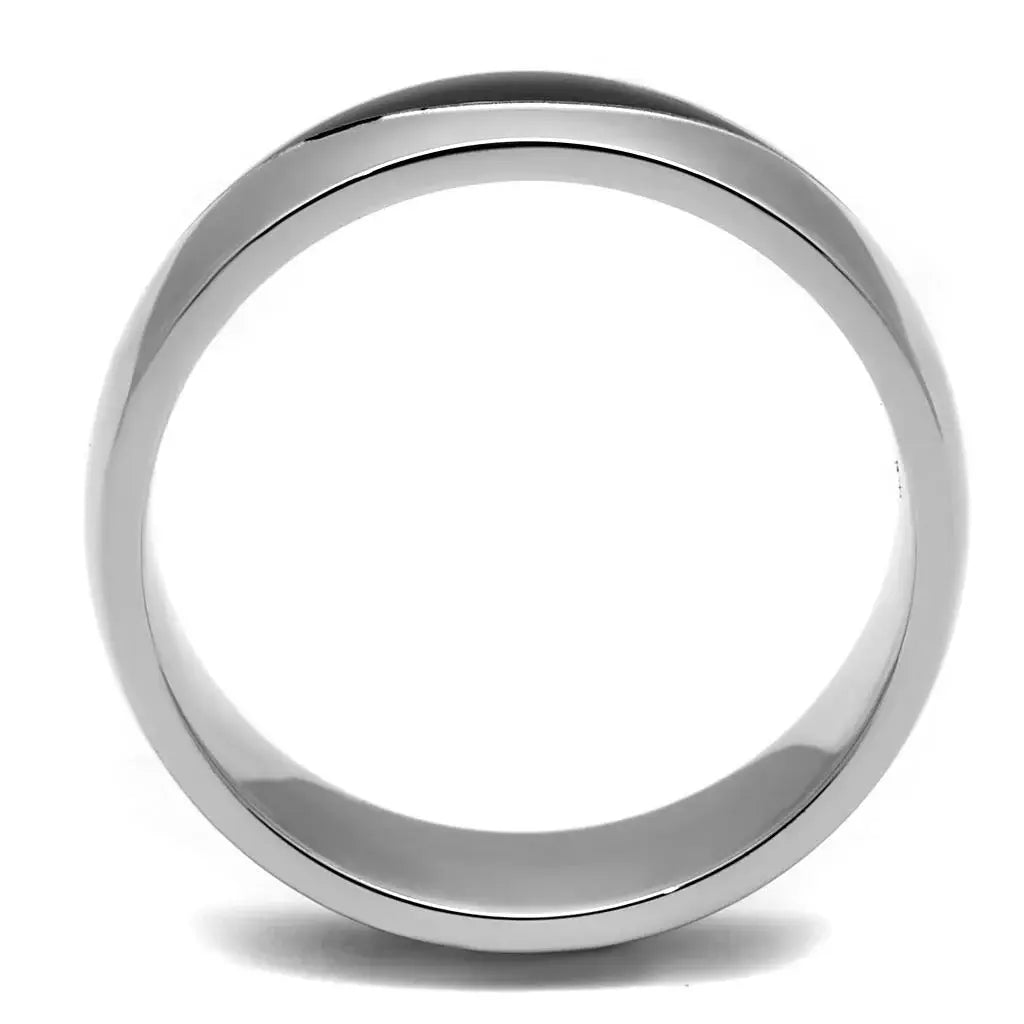 TK2567 - Two-Tone IP Black (Ion Plating) Stainless Steel Ring with No Stone - Alamode - Flyclothing LLC
