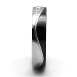 TK2568 - Two-Tone IP Black (Ion Plating) Stainless Steel Ring with Top Grade Crystal in Clear - Alamode - Flyclothing LLC
