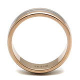 TK2569 - Two-Tone IP Rose Gold Stainless Steel Ring with No Stone - Alamode