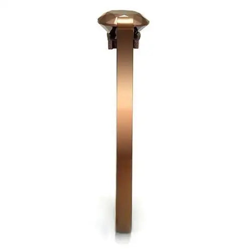 TK2592 - IP Coffee light Stainless Steel Ring with AAA Grade CZ in Light Coffee - Alamode - Flyclothing LLC