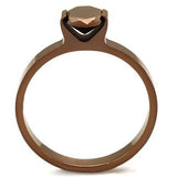 TK2593 - IP Coffee light Stainless Steel Ring with AAA Grade CZ  in Light Coffee - Alamode