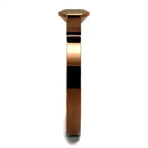 TK2593 - IP Coffee light Stainless Steel Ring with AAA Grade CZ in Light Coffee - Alamode - Flyclothing LLC