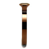 TK2593 - IP Coffee light Stainless Steel Ring with AAA Grade CZ in Light Coffee - Alamode - Flyclothing LLC