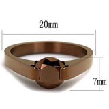 TK2594 - IP Coffee light Stainless Steel Ring with AAA Grade CZ  in Light Coffee - Alamode