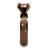 TK2595 - IP Coffee light Stainless Steel Ring with AAA Grade CZ in Light Coffee - Alamode - Flyclothing LLC