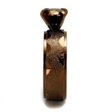 TK2596 - IP Coffee light Stainless Steel Ring with AAA Grade CZ  in Light Coffee - Alamode