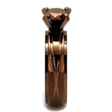 TK2598 - IP Coffee light Stainless Steel Ring with AAA Grade CZ in Light Coffee - Alamode - Flyclothing LLC