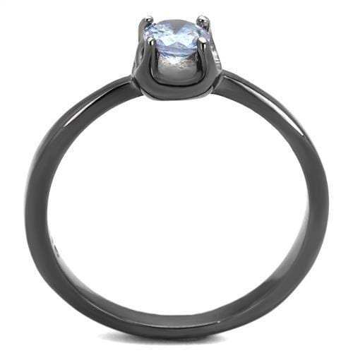 TK2609 - IP Light Black (IP Gun) Stainless Steel Ring with AAA Grade CZ in Light Amethyst - Alamode - Flyclothing LLC