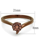 TK2612 - IP Coffee light Stainless Steel Ring with Top Grade Crystal in Light Peach - Alamode - Flyclothing LLC