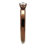 TK2621 - IP Coffee light Stainless Steel Ring with AAA Grade CZ in Clear - Alamode - Flyclothing LLC