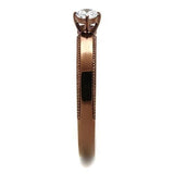 TK2621 - IP Coffee light Stainless Steel Ring with AAA Grade CZ  in Clear - Alamode