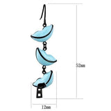 TK2624 - IP Black(Ion Plating) Stainless Steel Earrings with Epoxy  in Sea Blue - Alamode