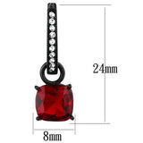 TK2626 - IP Black(Ion Plating) Stainless Steel Earrings with Synthetic Synthetic Glass in Siam - Alamode
