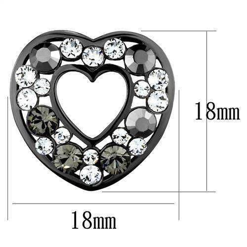 TK2627 - IP Light Black (IP Gun) Stainless Steel Earrings with Top Grade Crystal in Multi Color - Alamode - Flyclothing LLC