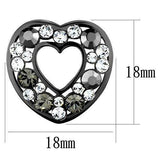 TK2627 - IP Light Black (IP Gun) Stainless Steel Earrings with Top Grade Crystal in Multi Color - Alamode - Flyclothing LLC