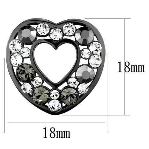 TK2627 - IP Light Black (IP Gun) Stainless Steel Earrings with Top Grade Crystal in Multi Color - Alamode - Flyclothing LLC