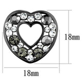 TK2627 - IP Light Black  (IP Gun) Stainless Steel Earrings with Top Grade Crystal  in Multi Color - Alamode