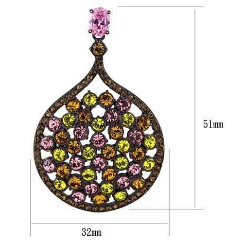 TK2630 - IP Coffee light Stainless Steel Earrings with AAA Grade CZ in Rose - Alamode - Flyclothing LLC