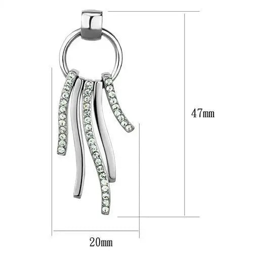 TK2633 - High polished (no plating) Stainless Steel Earrings with Top Grade Crystal in Peridot - Alamode - Flyclothing LLC