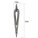 TK2634 - IP Light Black (IP Gun) Stainless Steel Earrings with Top Grade Crystal in Smoky Topaz - Alamode - Flyclothing LLC