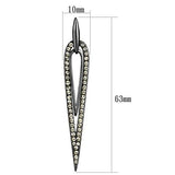 TK2634 - IP Light Black  (IP Gun) Stainless Steel Earrings with Top Grade Crystal  in Smoky Topaz - Alamode