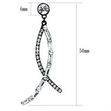 TK2635 - IP Light Black (IP Gun) Stainless Steel Earrings with Top Grade Crystal in Clear - Alamode - Flyclothing LLC