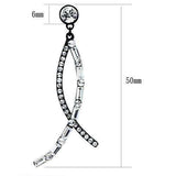 TK2635 - IP Light Black (IP Gun) Stainless Steel Earrings with Top Grade Crystal in Clear - Alamode - Flyclothing LLC