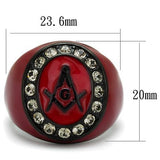TK2638 - IP Black(Ion Plating) Stainless Steel Ring with Top Grade Crystal  in Black Diamond - Alamode