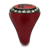 TK2638 - IP Black(Ion Plating) Stainless Steel Ring with Top Grade Crystal in Black Diamond - Alamode - Flyclothing LLC