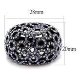 TK2642 - IP Light Black (IP Gun) Stainless Steel Ring with Top Grade Crystal in Tanzanite - Alamode - Flyclothing LLC