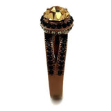 TK2654 - IP Coffee light Stainless Steel Ring with Top Grade Crystal  in Light Smoked - Alamode