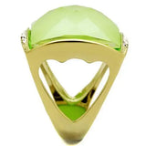 TK2661 - IP Gold(Ion Plating) Stainless Steel Ring with Synthetic Synthetic Stone in Apple Green color - Alamode - Flyclothing LLC