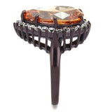 TK2675 - IP Dark Brown (IP coffee) Stainless Steel Ring with AAA Grade CZ in Champagne - Alamode - Flyclothing LLC