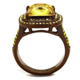 TK2677 - IP Coffee light Stainless Steel Ring with AAA Grade CZ in Topaz - Alamode - Flyclothing LLC