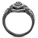 TK2679 - IP Light Black (IP Gun) Stainless Steel Ring with Top Grade Crystal in Multi Color - Alamode - Flyclothing LLC