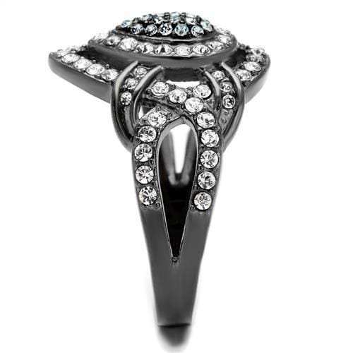 TK2679 - IP Light Black (IP Gun) Stainless Steel Ring with Top Grade Crystal in Multi Color - Alamode - Flyclothing LLC