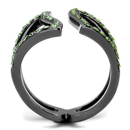 TK2694 - IP Light Black (IP Gun) Stainless Steel Ring with Top Grade Crystal in Multi Color - Alamode - Flyclothing LLC
