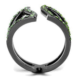 TK2694 - IP Light Black (IP Gun) Stainless Steel Ring with Top Grade Crystal in Multi Color - Alamode - Flyclothing LLC