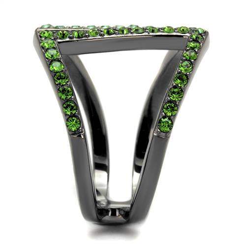 TK2694 - IP Light Black (IP Gun) Stainless Steel Ring with Top Grade Crystal in Multi Color - Alamode - Flyclothing LLC