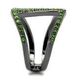 TK2694 - IP Light Black (IP Gun) Stainless Steel Ring with Top Grade Crystal in Multi Color - Alamode - Flyclothing LLC