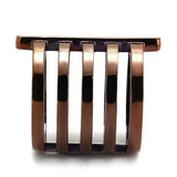 TK2697 - IP Coffee light Stainless Steel Ring with Top Grade Crystal in Light Coffee - Alamode - Flyclothing LLC